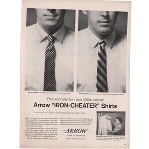 Arrow Mens Dress Shirt Magazine Advertisement 1958 Vintage Fashion Clothing